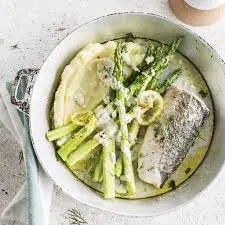 Colin, purée et asperges