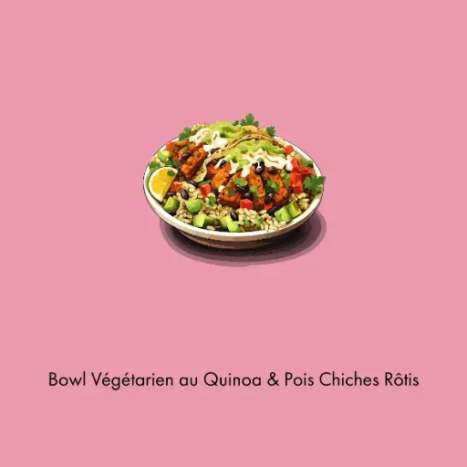 Bowl végétarien au quinoa et pois chiches rôtis