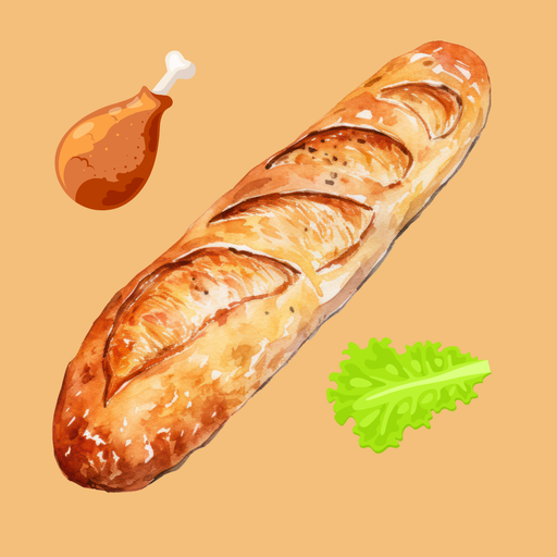 Sandwich poulet-crudités