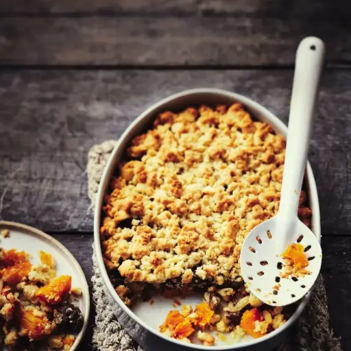 Crumble poireaux, courge & butternut