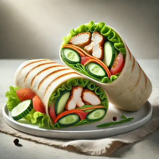 Wrap poulet-crudités